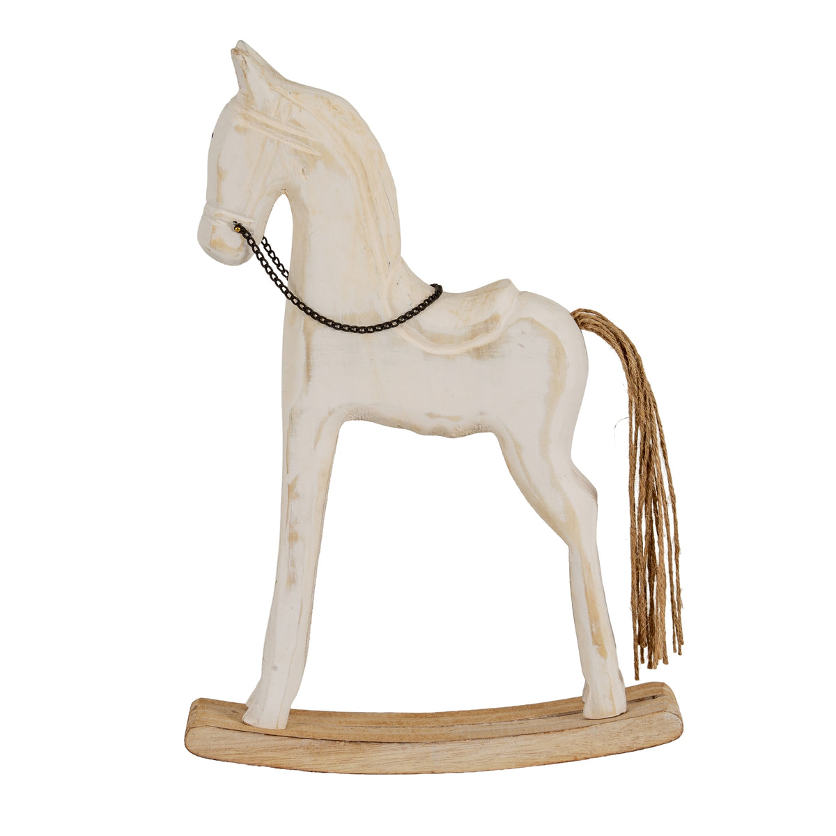 Large Whitewashed Rustic Rocking Horse - image 2