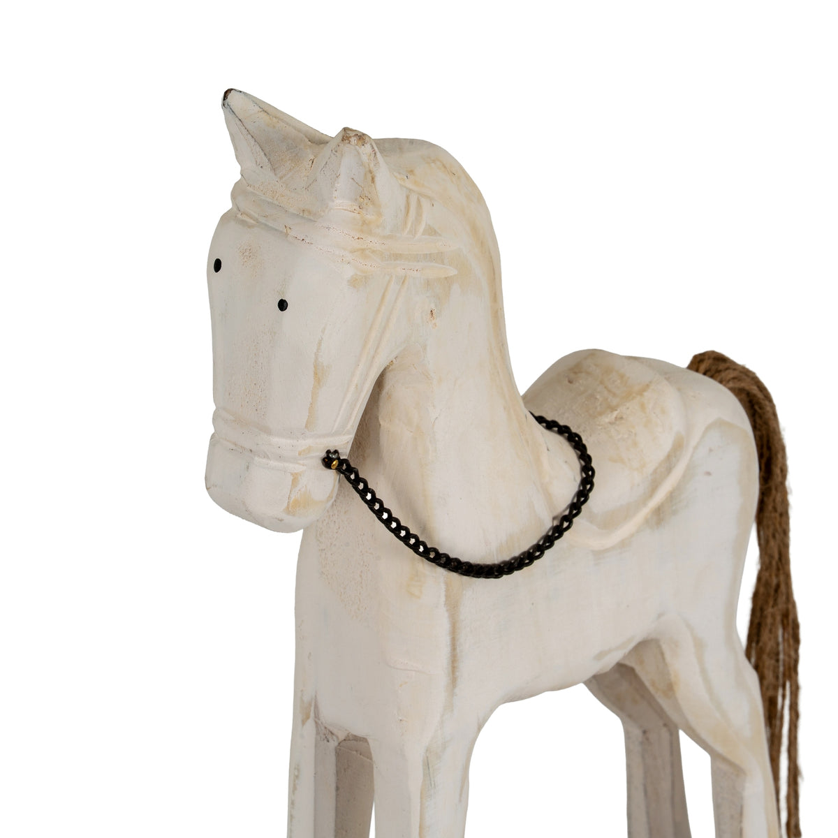 Large Whitewashed Rustic Rocking Horse - image 3