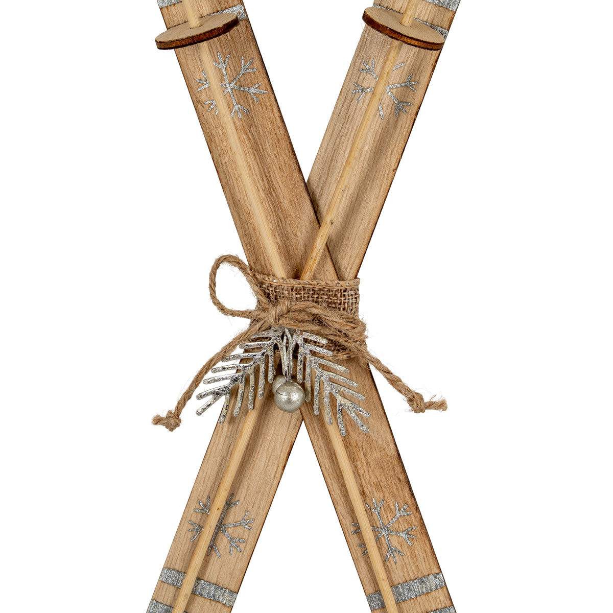 Large Natural Rustic Crossed Skis - image 2