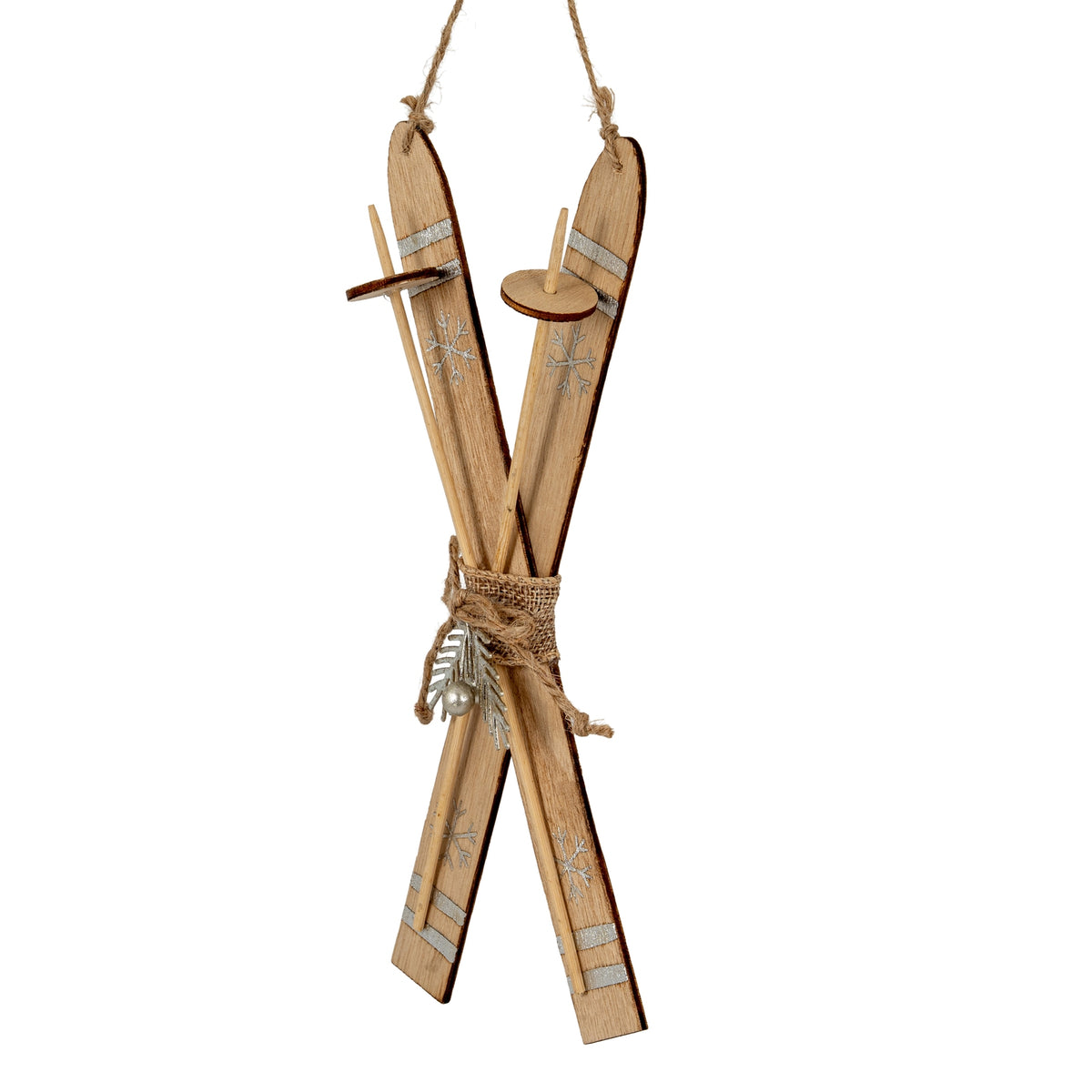 Large Natural Rustic Crossed Skis - image 3