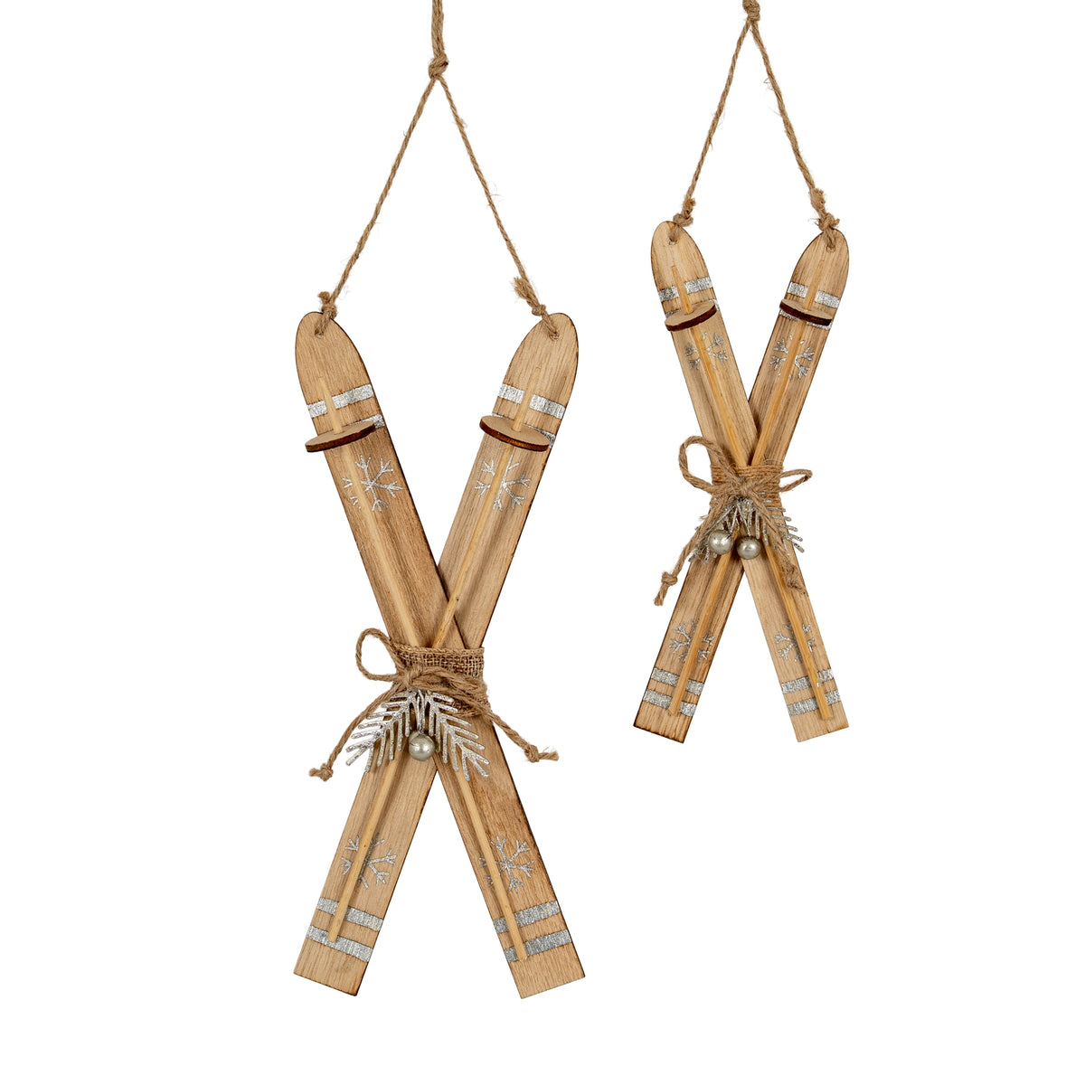 Large Natural Rustic Crossed Skis - image 4