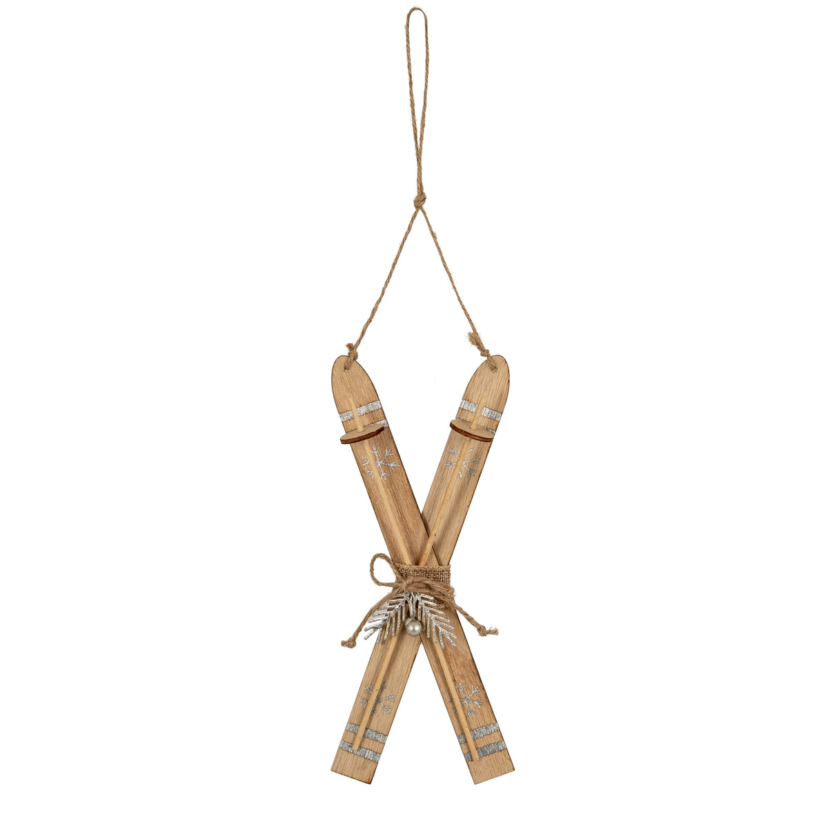 Large Natural Rustic Crossed Skis - image 1