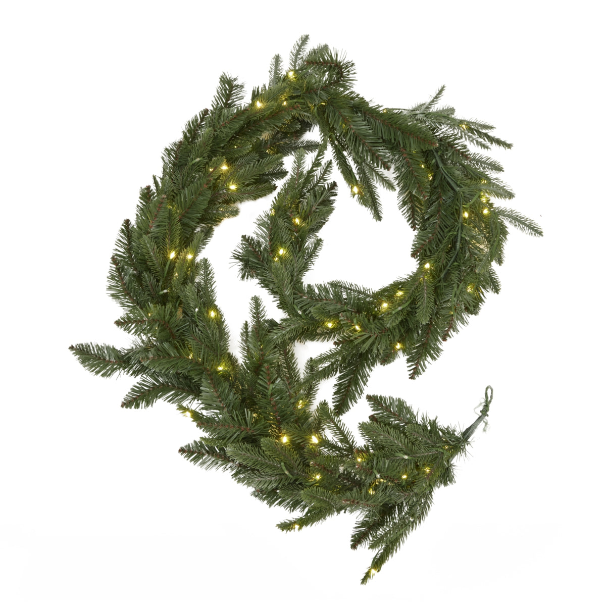 Green Pre-Lit Woodland 200 Led Fir Christmas Garland - image 1