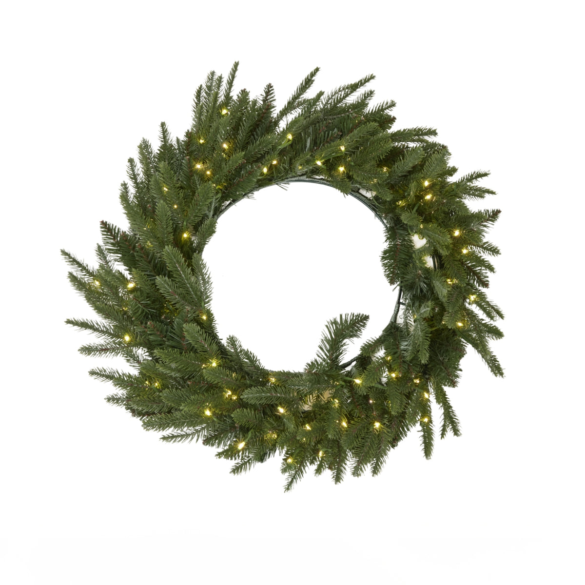 Green Pre-Lit Woodland 100 Led Fir Christmas Wreath - image 1