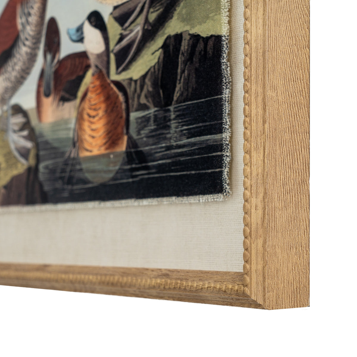 Flora & Fauna Collection Ducks On Linen In Beaded Frame - image 2