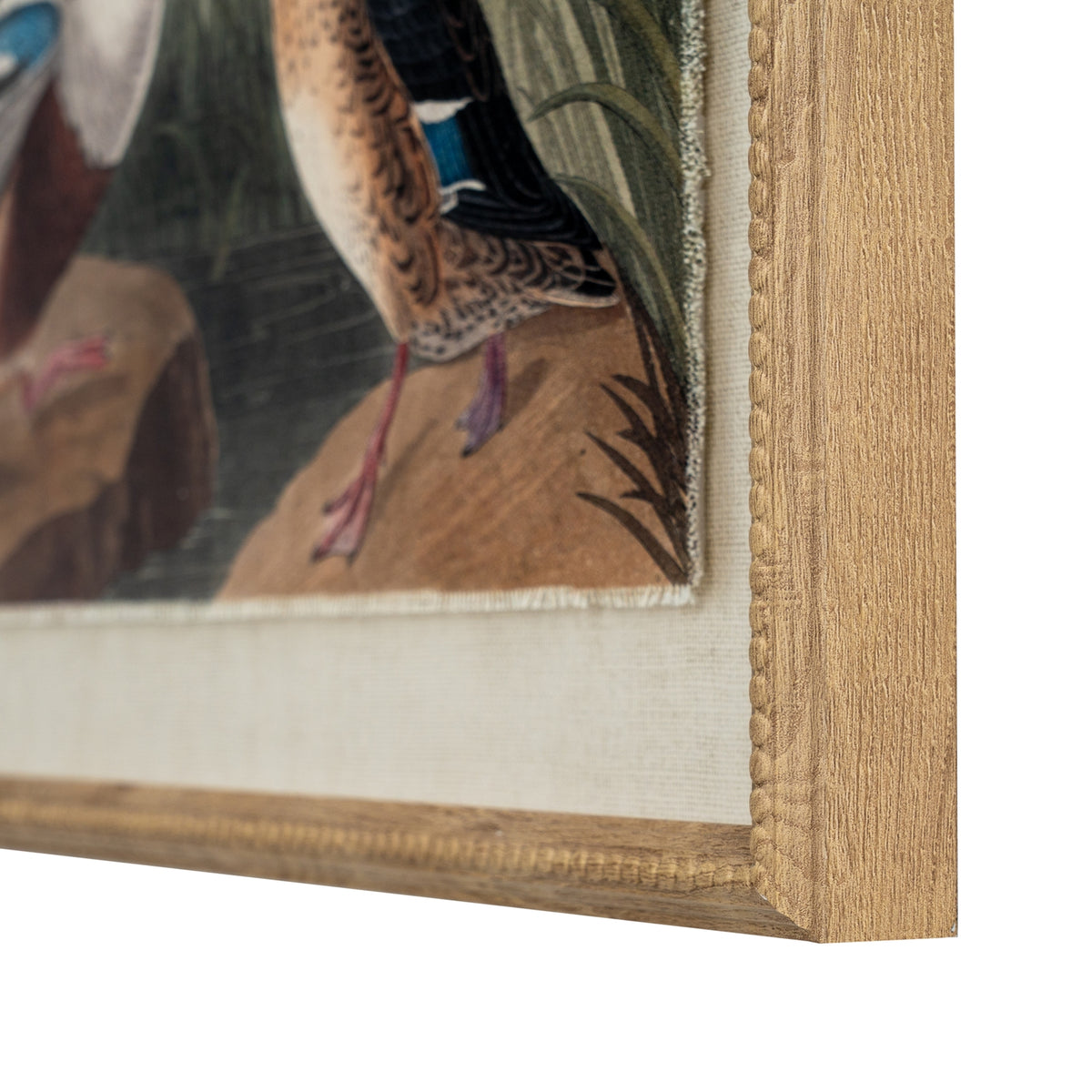 Flora & Fauna Collection Mallards On Linen In Beaded Frame - image 2