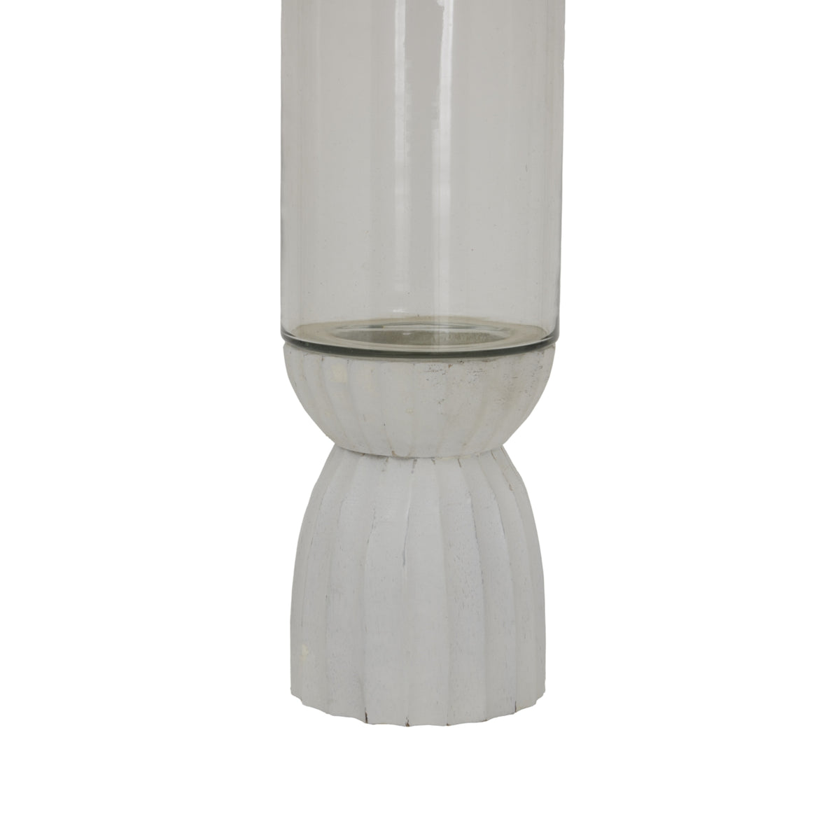 White Carved Hurricane Lantern - image 2
