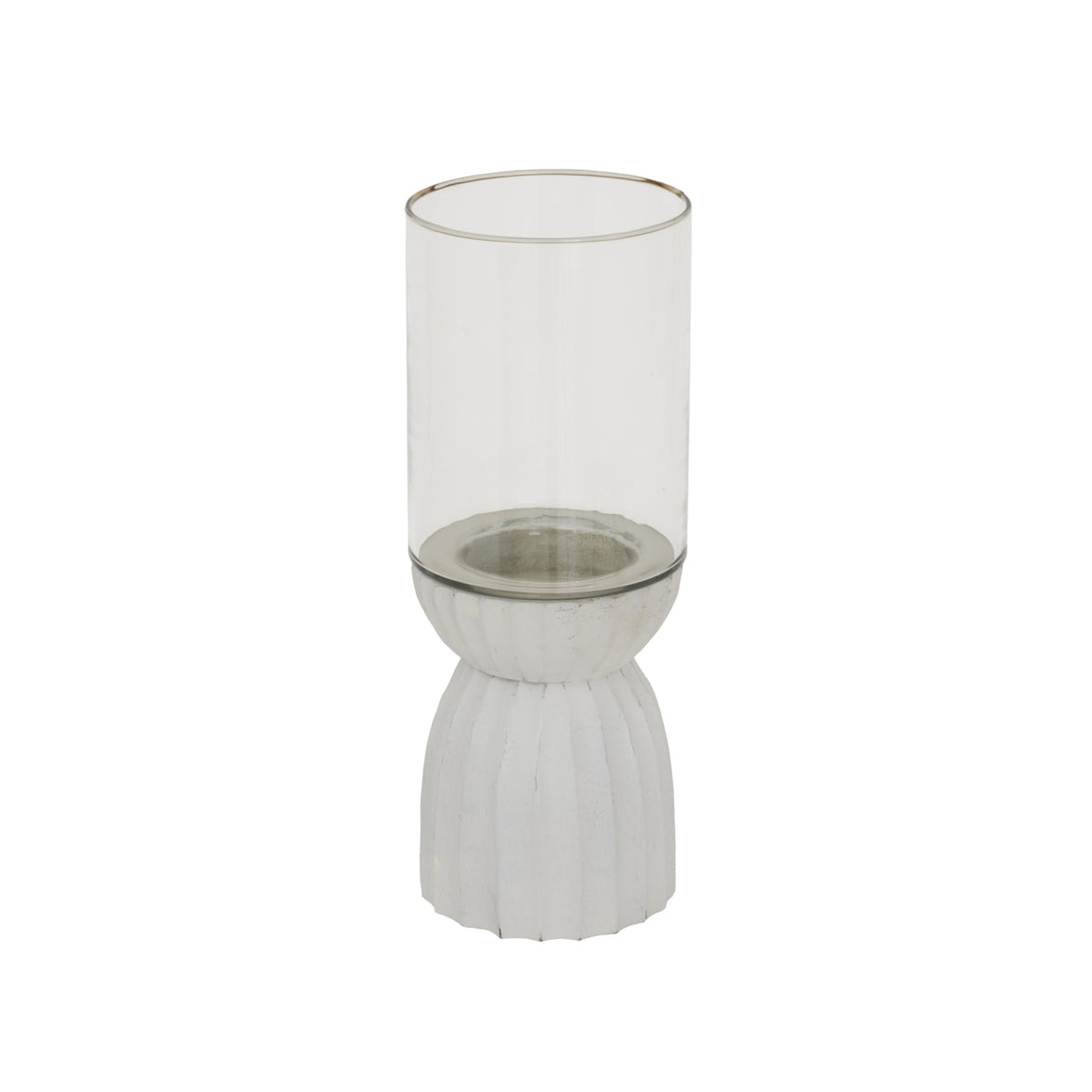White Carved Hurricane Lantern - image 1