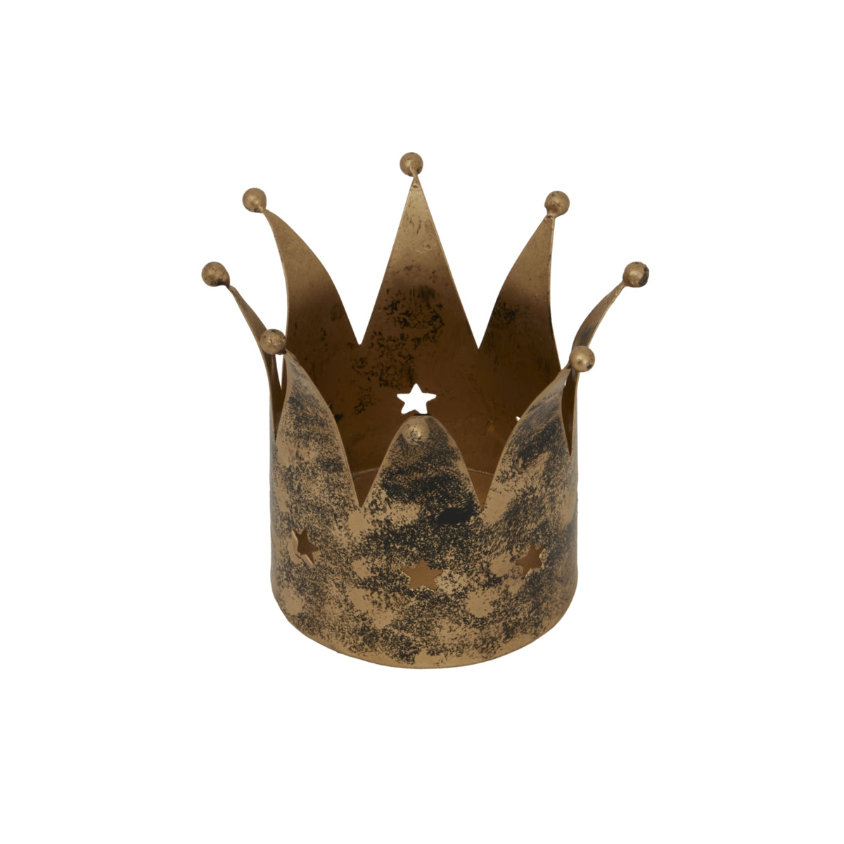 Antique Gold Crown Candle Holder - image 2