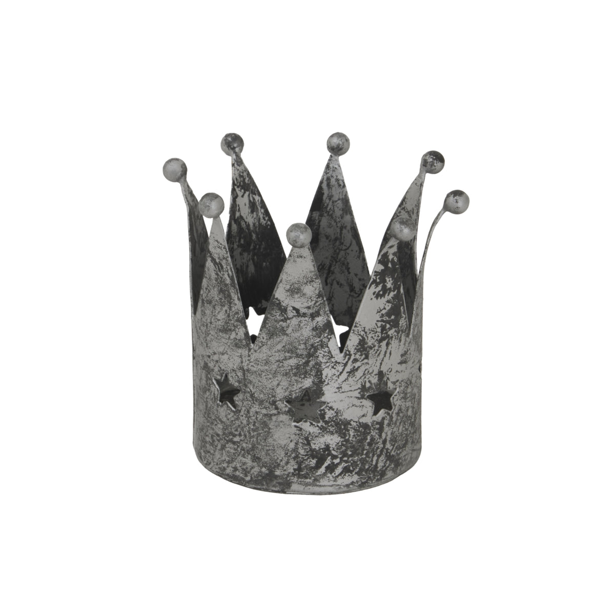 Antique Silver Crown Tealight Holder - image 1