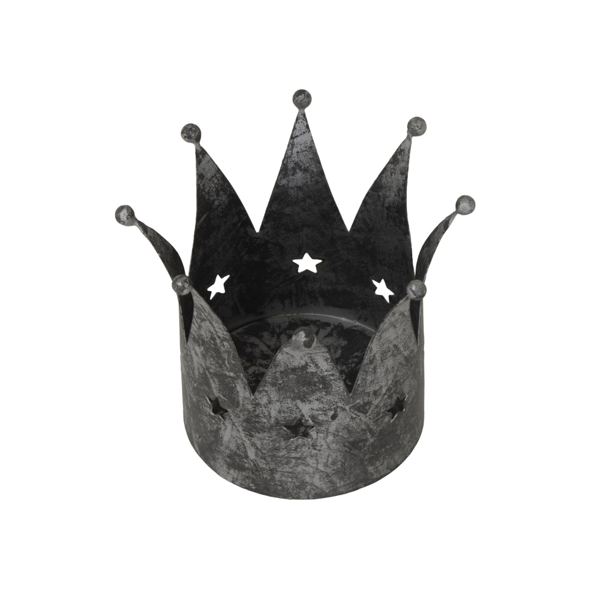 Antique Silver Crown Candle Holder - image 2