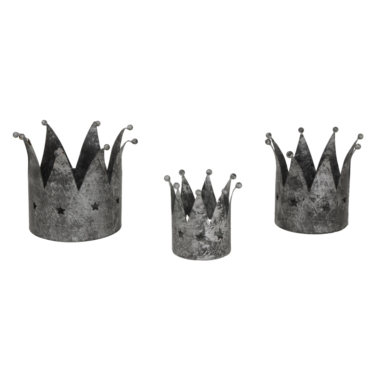 Antique Silver Crown Candle Holder - image 3
