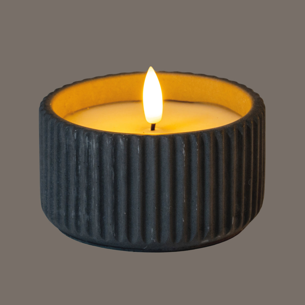 Luxe Collection Natural Glow Ribbed Small Led Candle - image 2