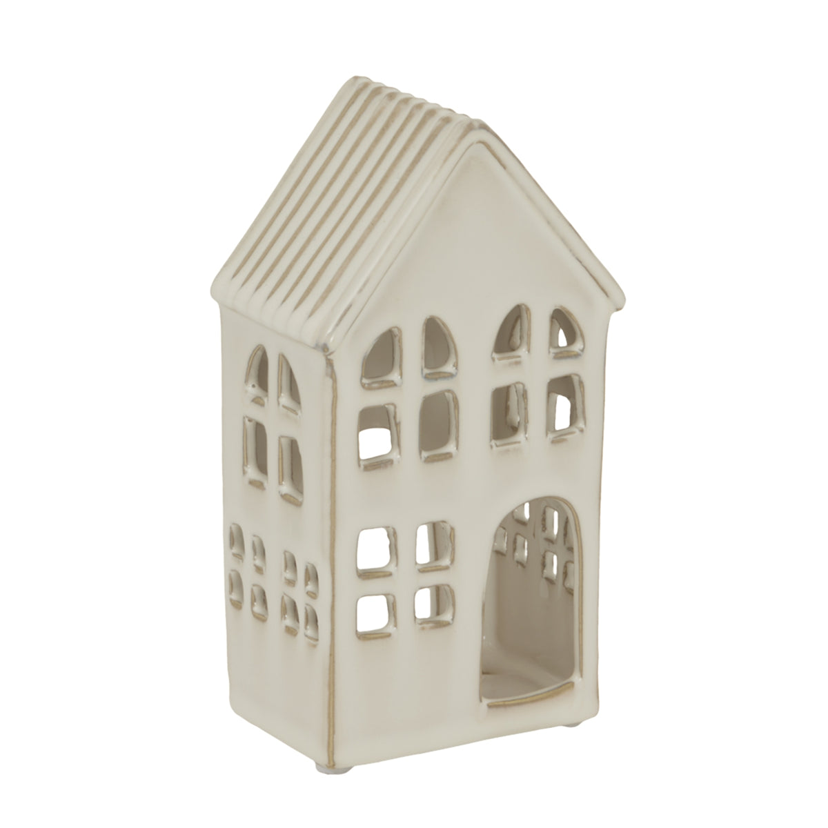Large White Ceramic House Tea Light Holder - image 2