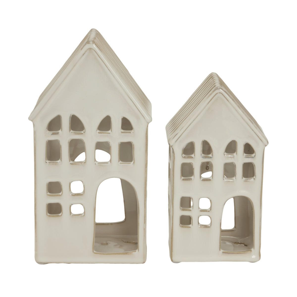 Large White Ceramic House Tea Light Holder - image 3