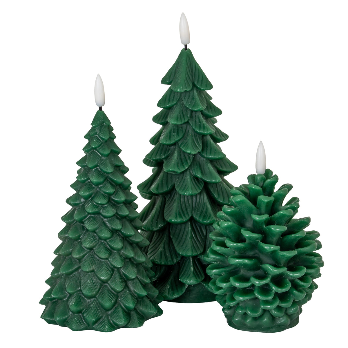 Luxe Collection Natural Glow Green Pinecone LED Wax Candle - image 3
