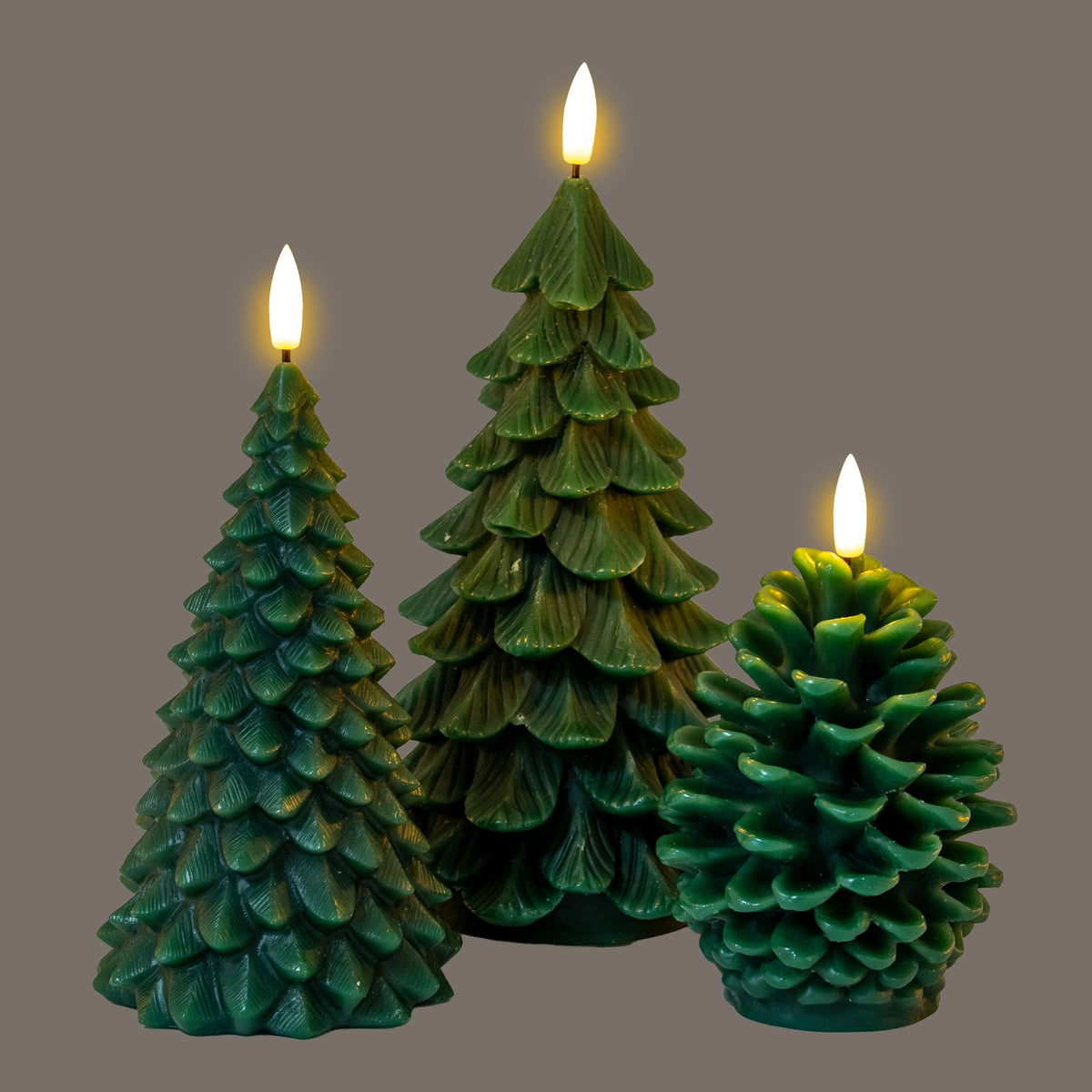 Luxe Collection Natural Glow Green Pinecone LED Wax Candle - image 4