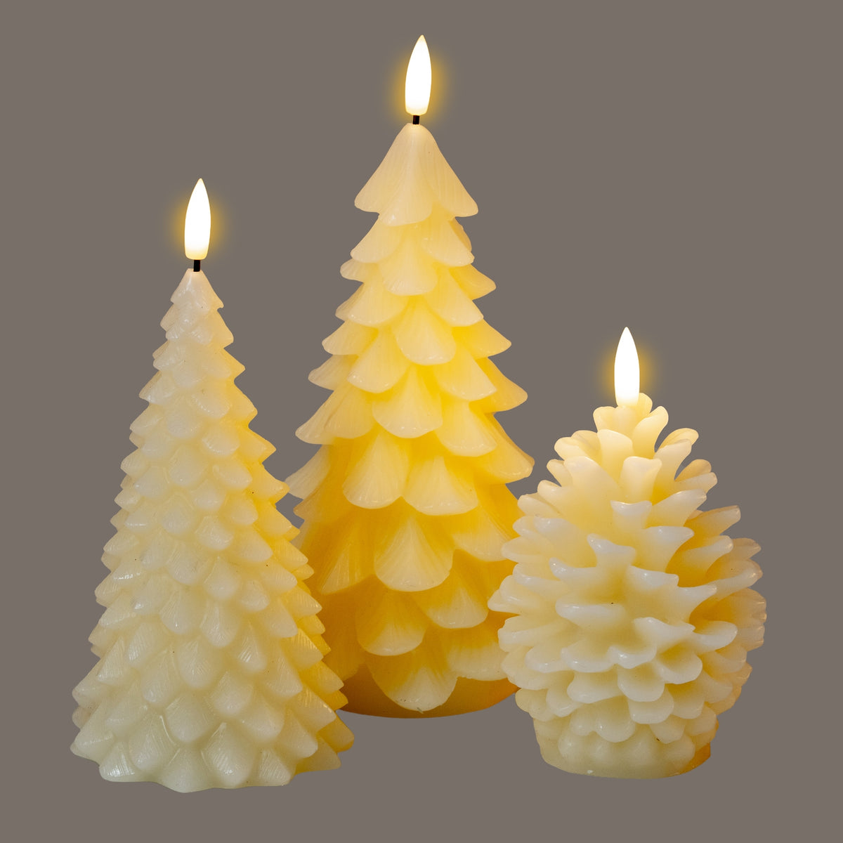 Luxe Collection Natural Glow Cream Pinecone LED Wax Candle - image 4