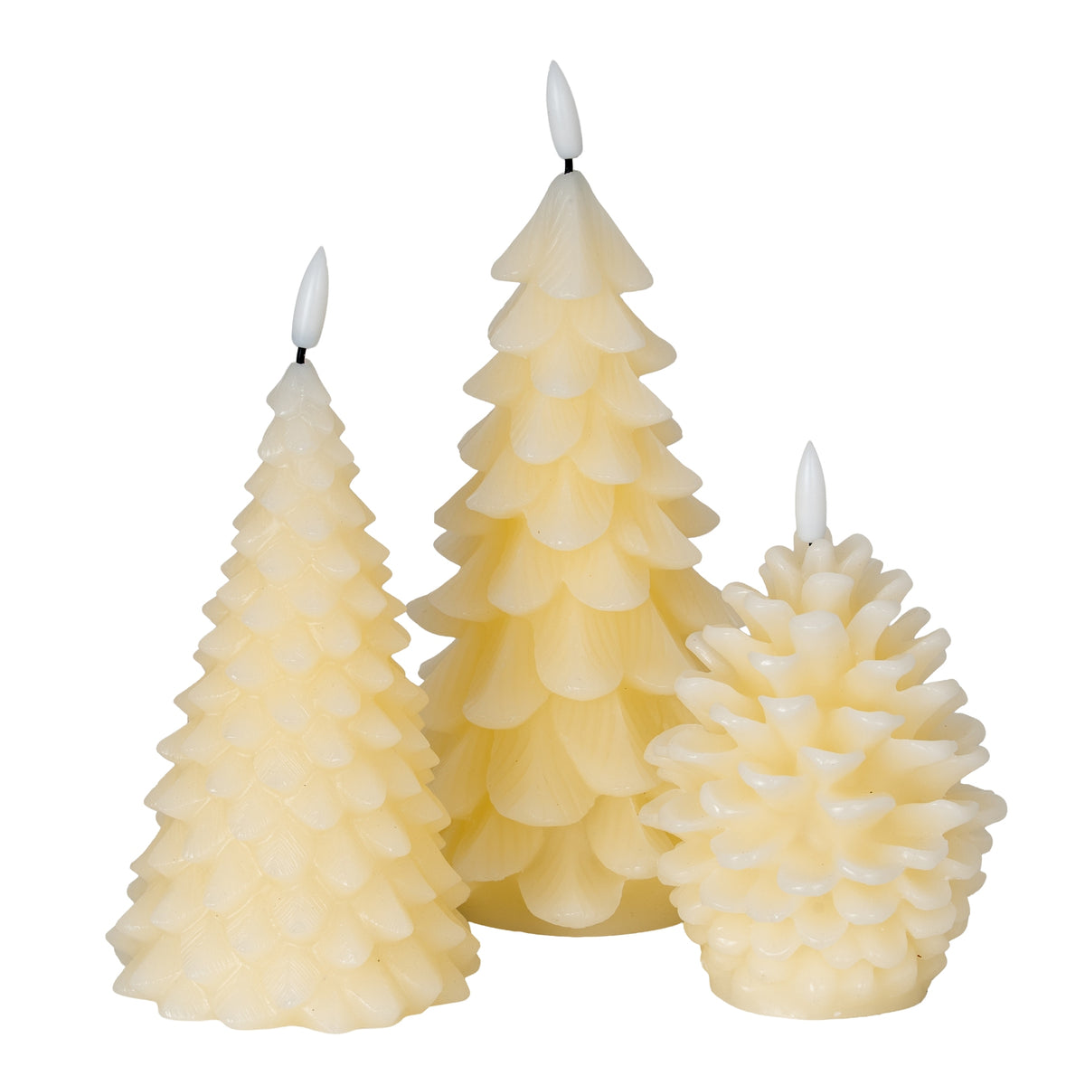Luxe Collection Natural Glow Cream Tree LED Wax Candle - image 5