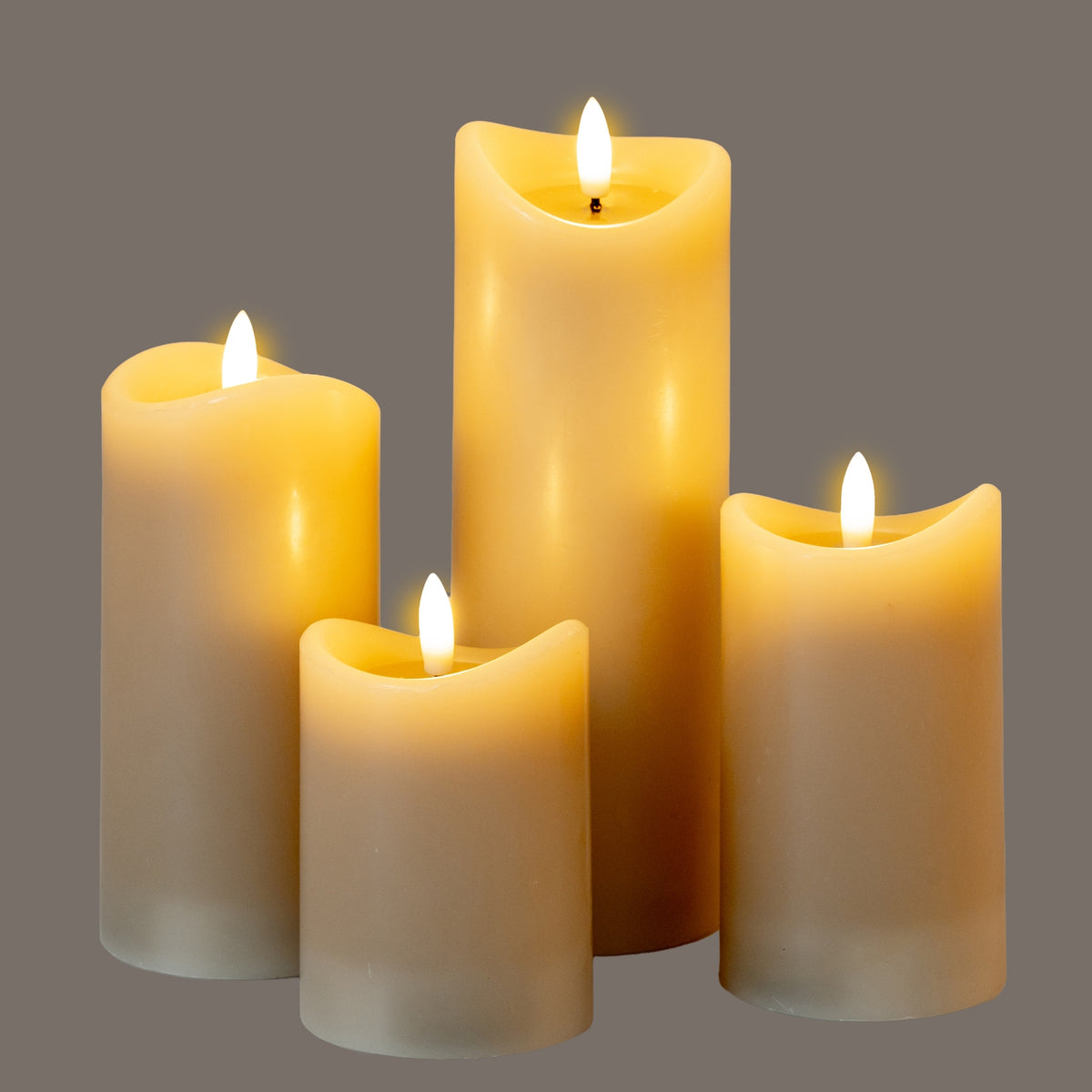 Luxe Collection Natural Glow 2.75x6 Taupe Melted LED Candle - image 4