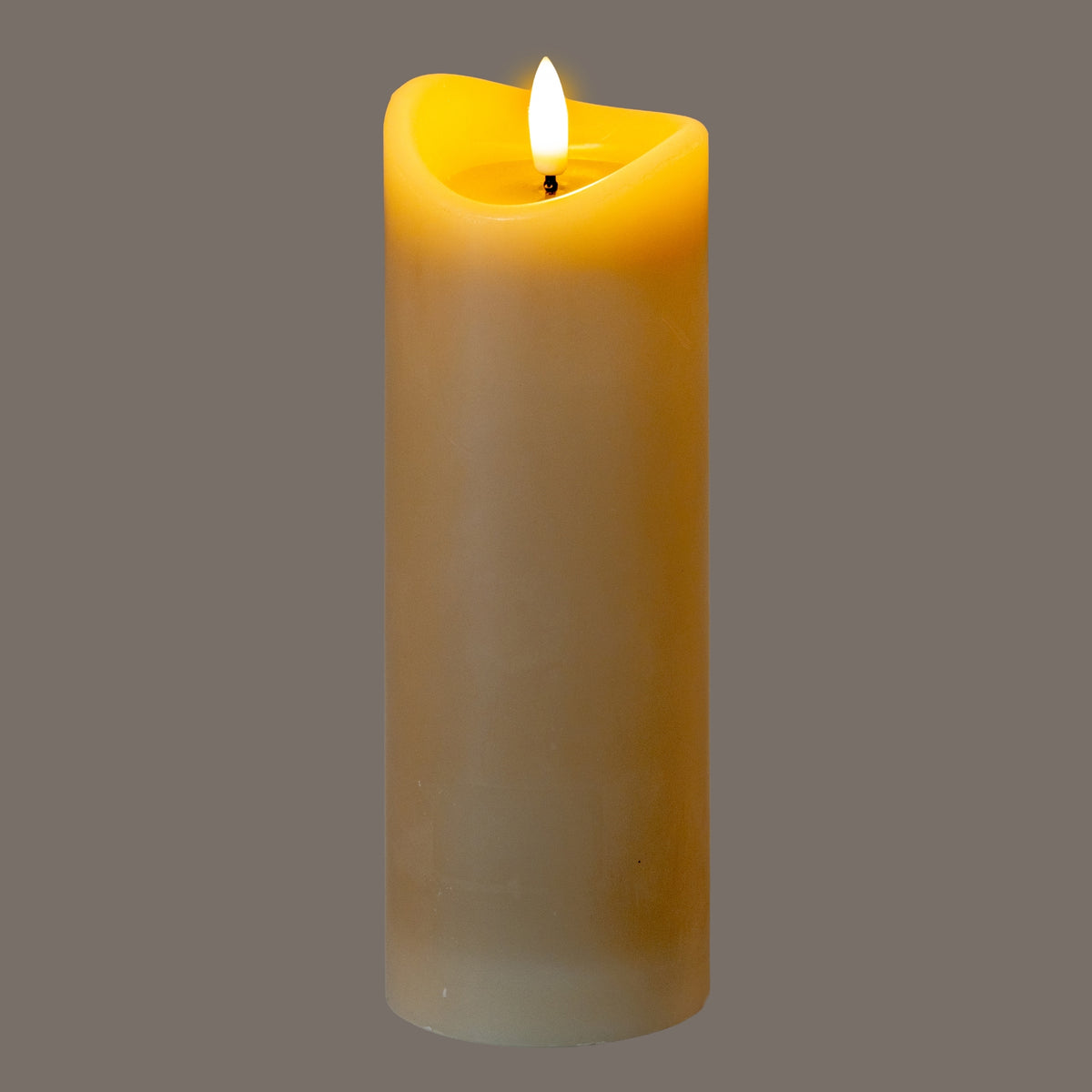 Luxe Collection Natural Glow 2.75x8 Taupe Melted LED Candle - image 2