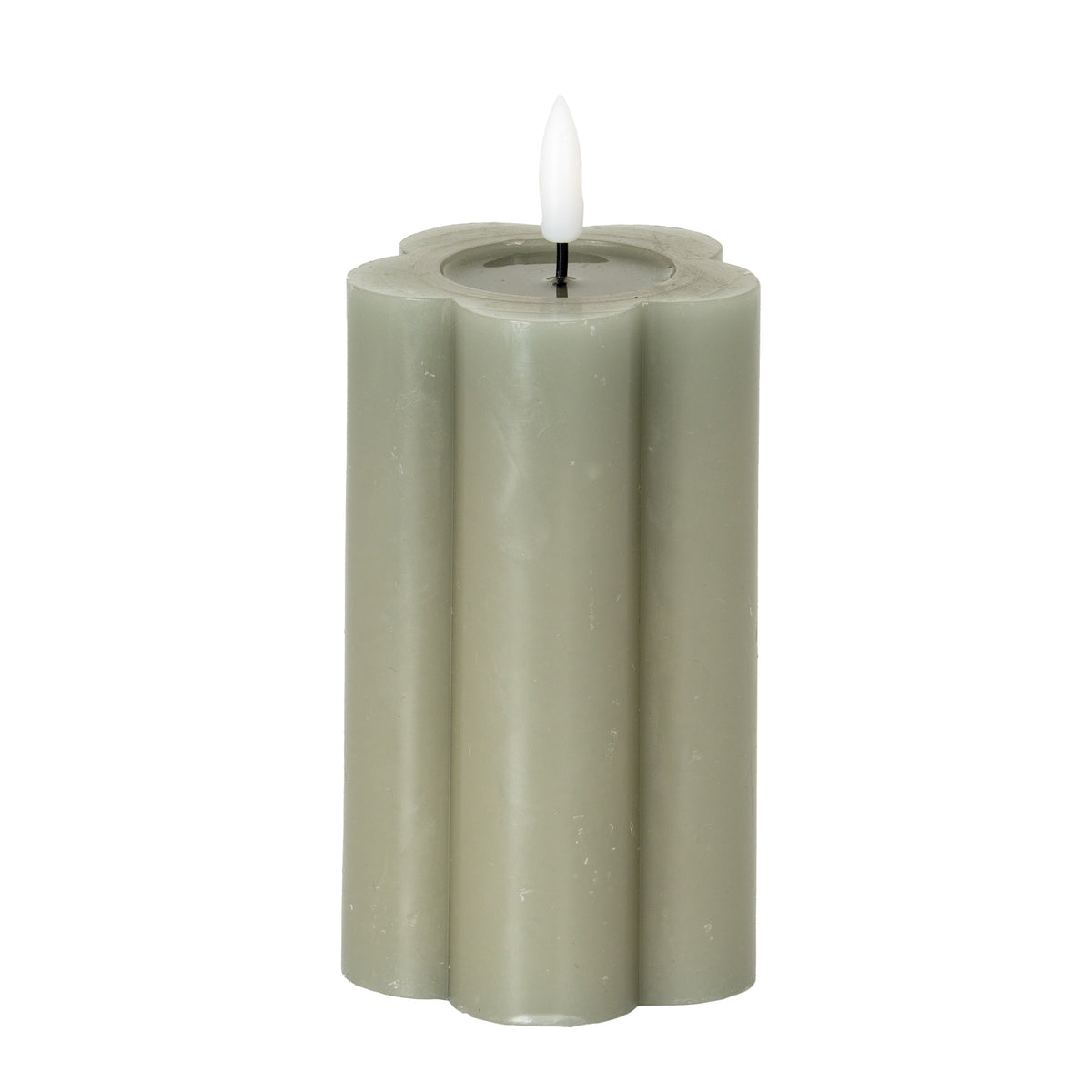 Luxe Collection Natural Glow 2.75x5 Grey Pillar LED Candle - image 1