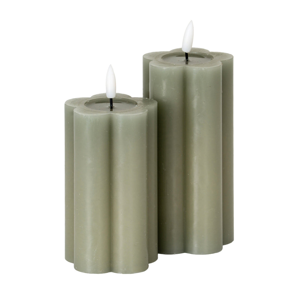 Luxe Collection Natural Glow 2.75x6 Grey Pillar LED Candle - image 3
