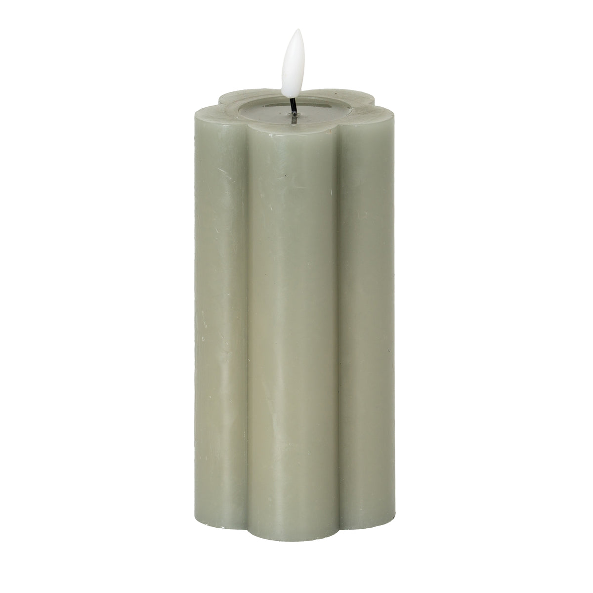 Luxe Collection Natural Glow 2.75x6 Grey Pillar LED Candle - image 1