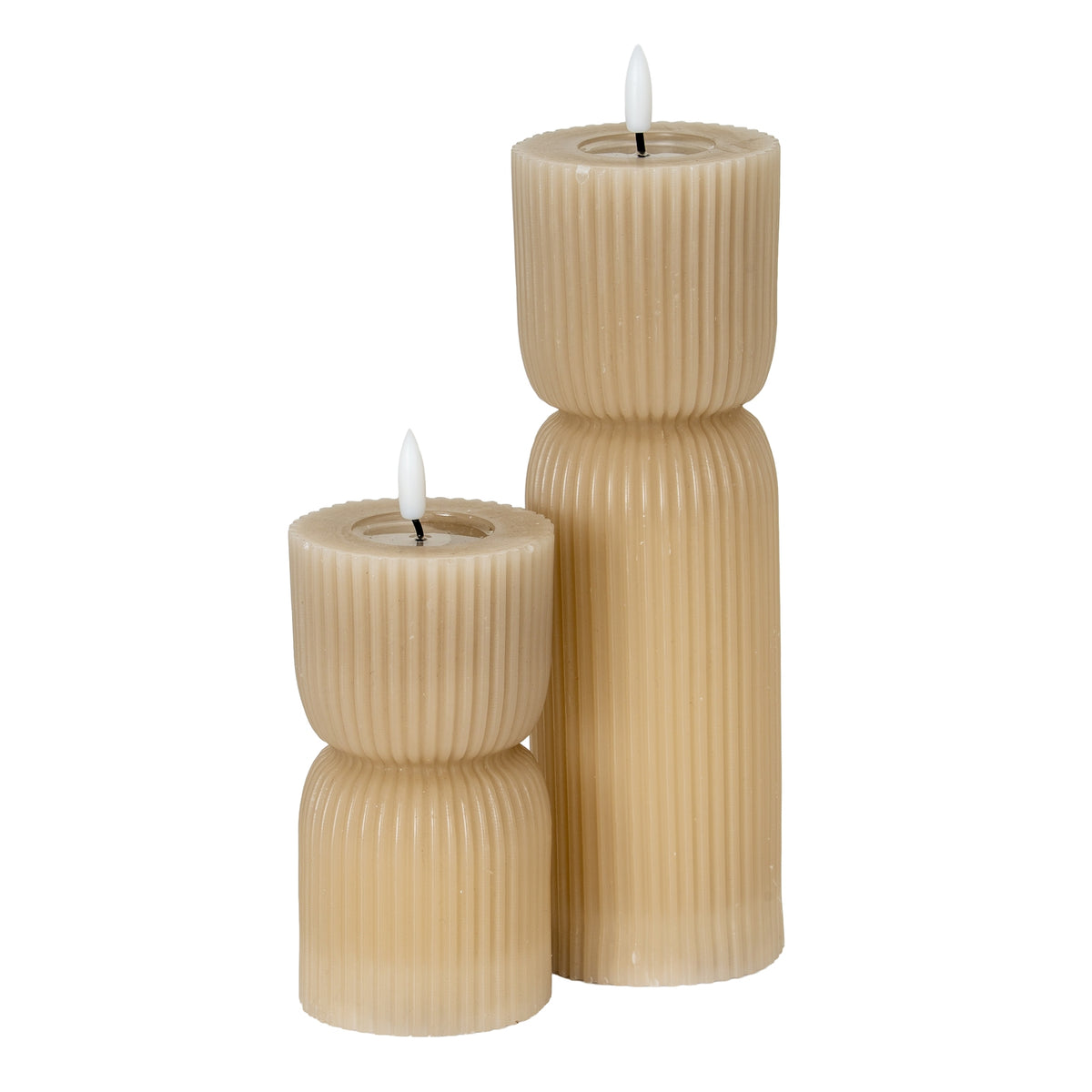 Luxe Collection Natural Glow 2.75x10 Stone Carved LED Candle - image 3