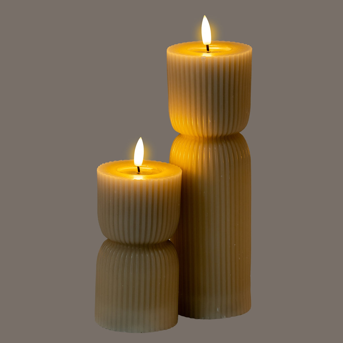 Luxe Collection Natural Glow 2.75x10 Stone Carved LED Candle - image 4