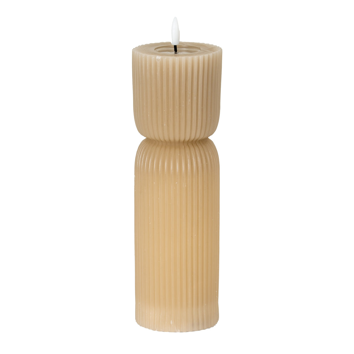 Luxe Collection Natural Glow 2.75x10 Stone Carved LED Candle - image 1