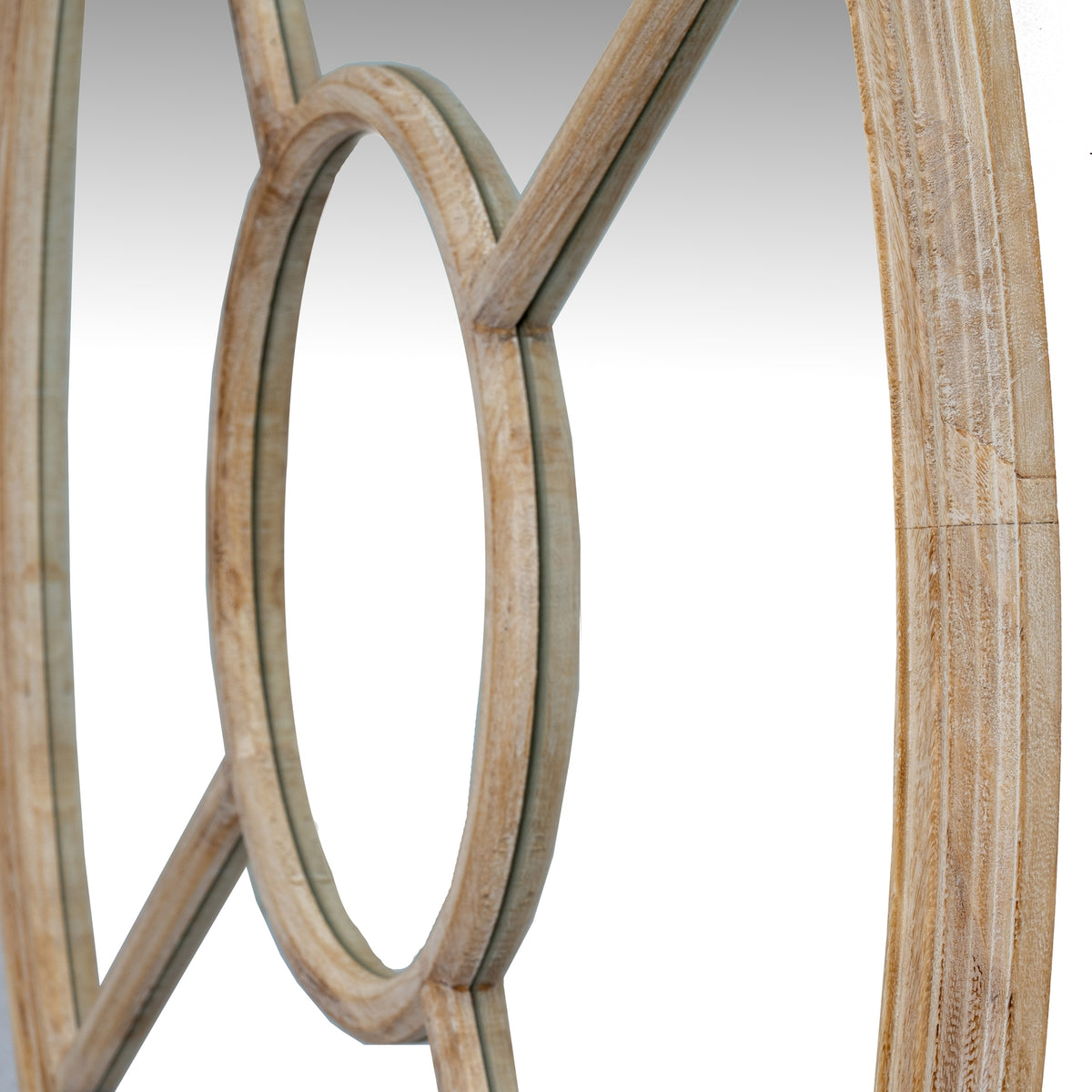 Washed Wood Round Window Mirror - image 2
