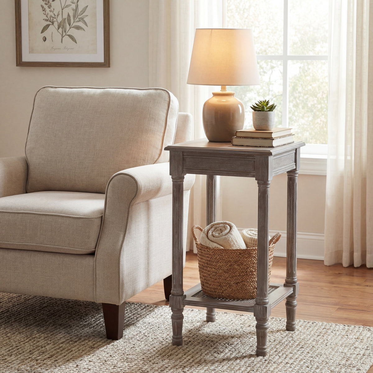 Serene Rattan Collection Small Side Table - image 1