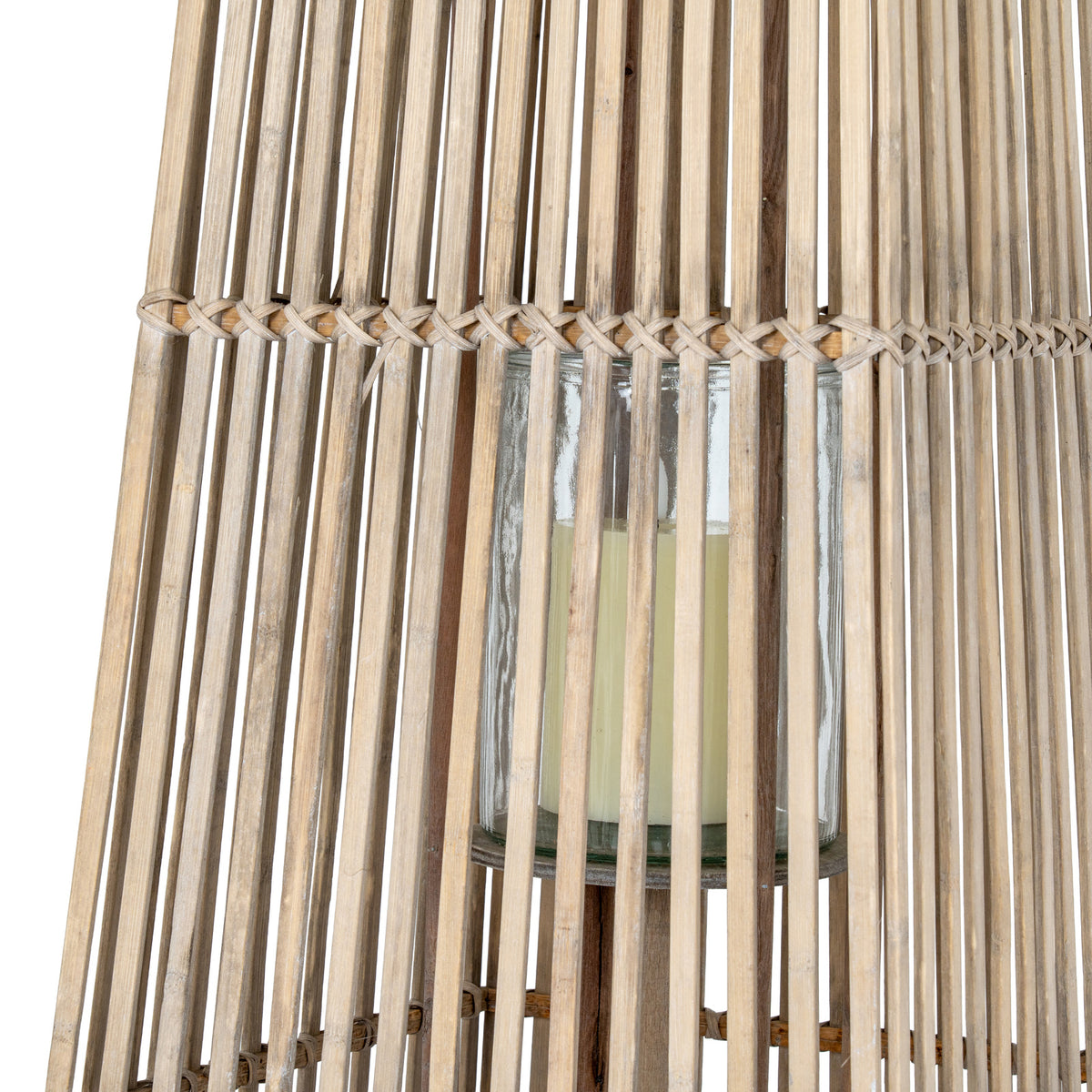 Large Silo Wicker Lantern With Glass Holder - image 5