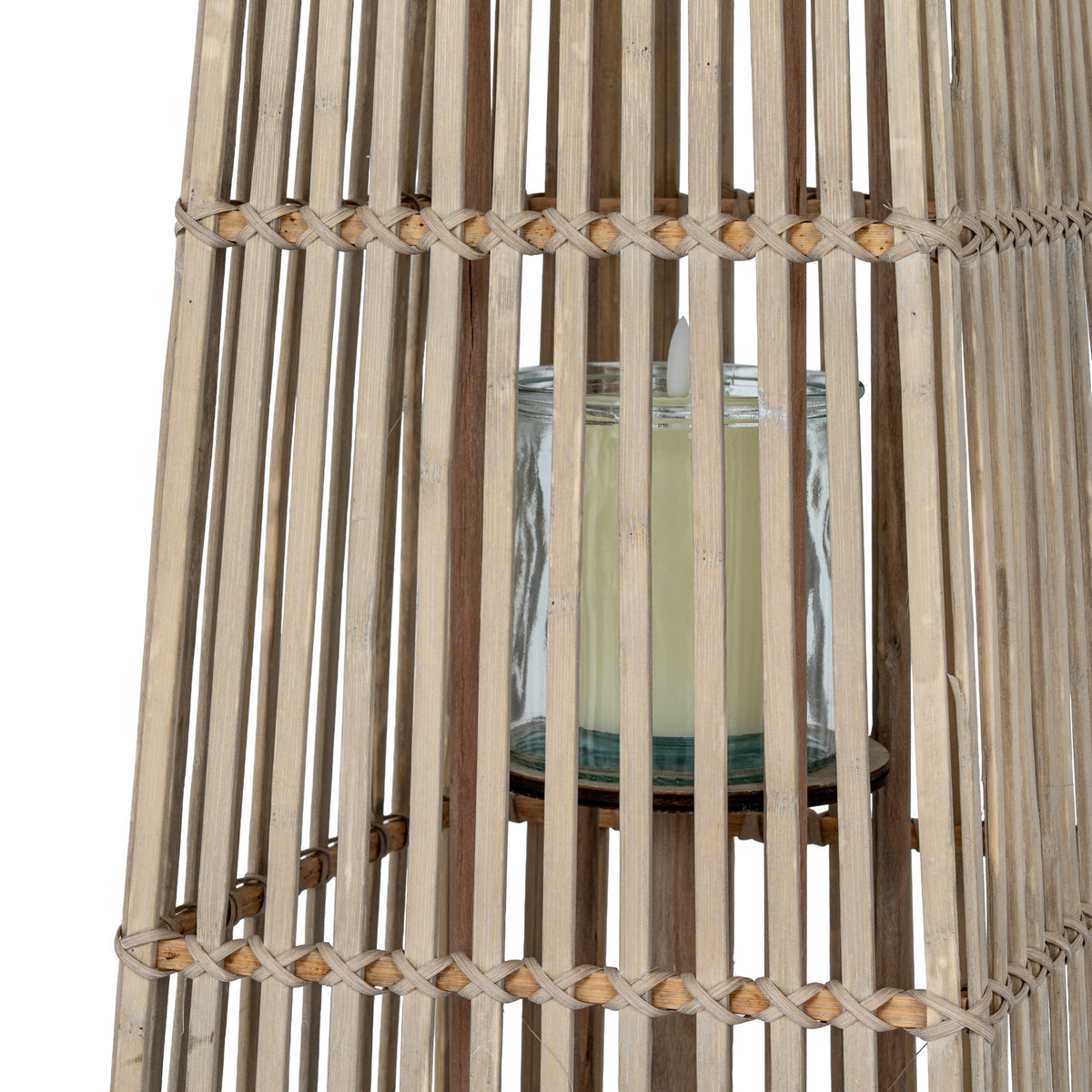 Medium Silo Wicker Lantern With Glass Holder - image 5