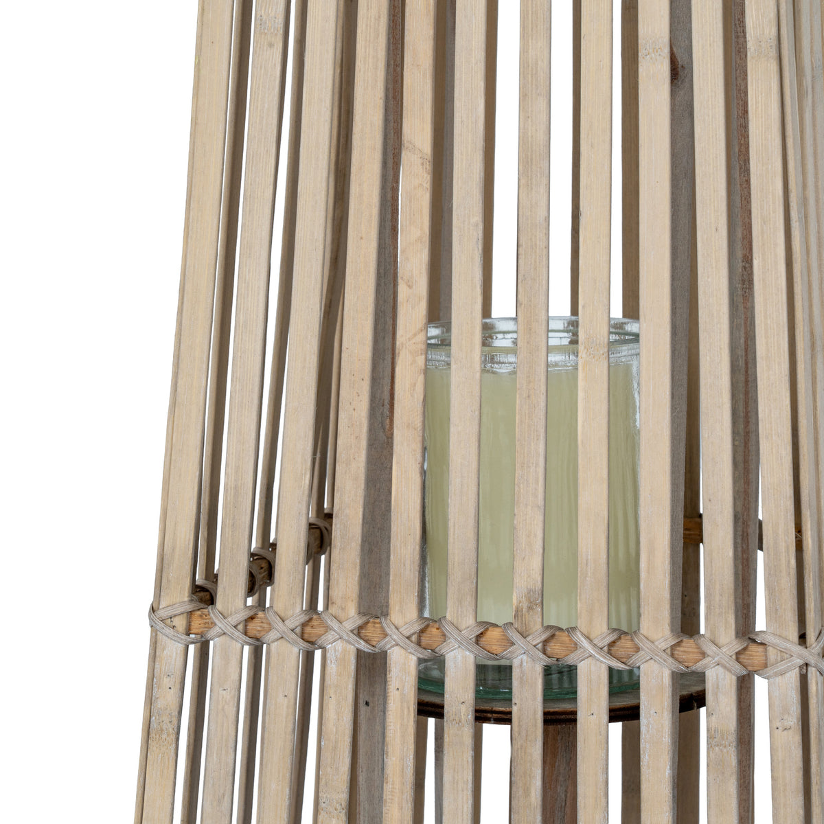 Small Silo Wicker Lantern With Glass Holder - image 5