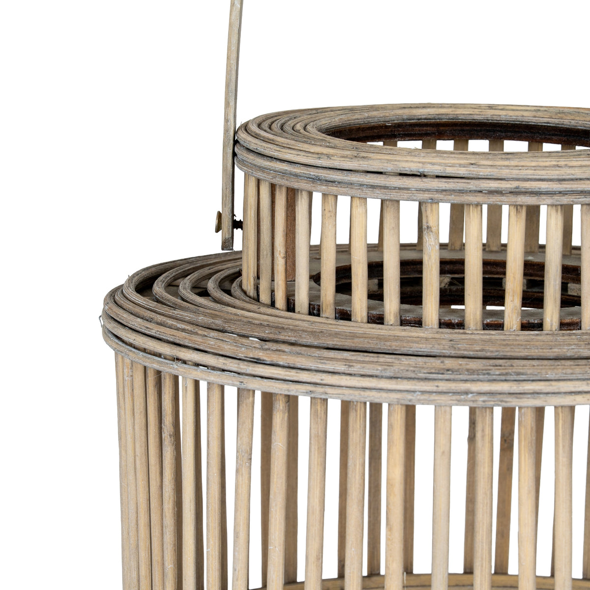 Cylinder Wicker Lantern With Glass Holder - image 4