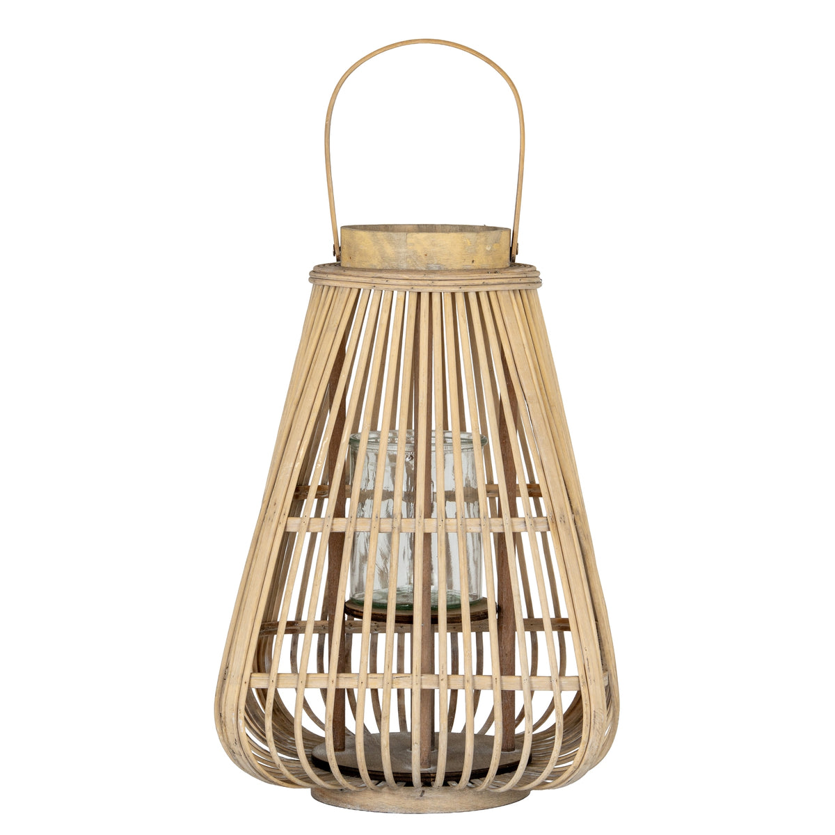 Large Peardrop Wicker Lantern With Glass Holder - image 1
