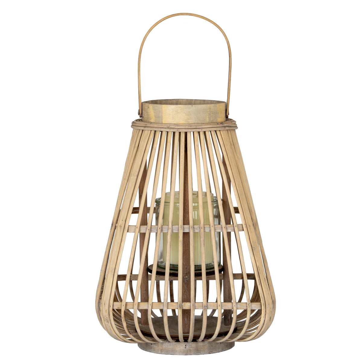 Medium Peardrop Wicker Lantern With Glass Holder - image 2