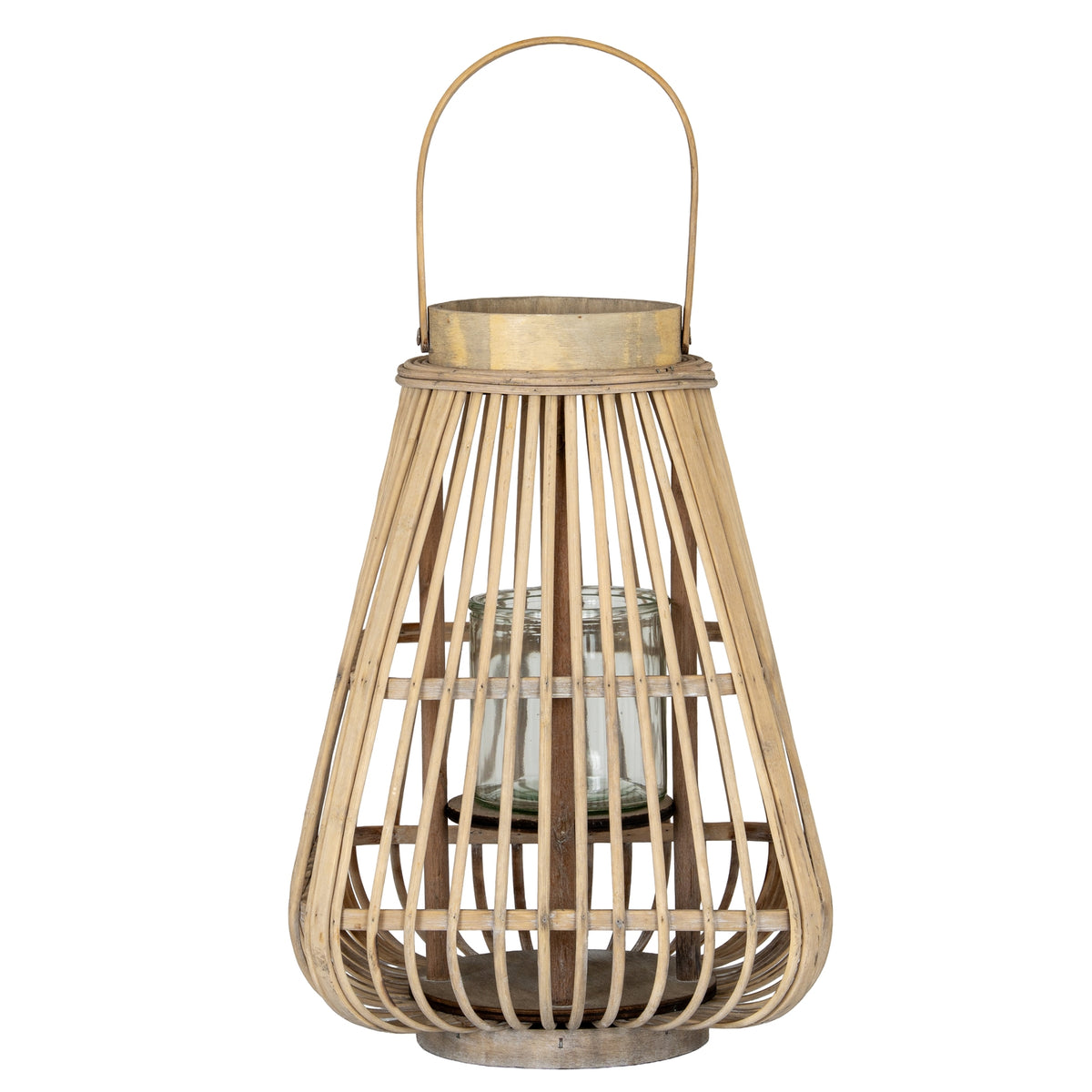 Medium Peardrop Wicker Lantern With Glass Holder - image 1
