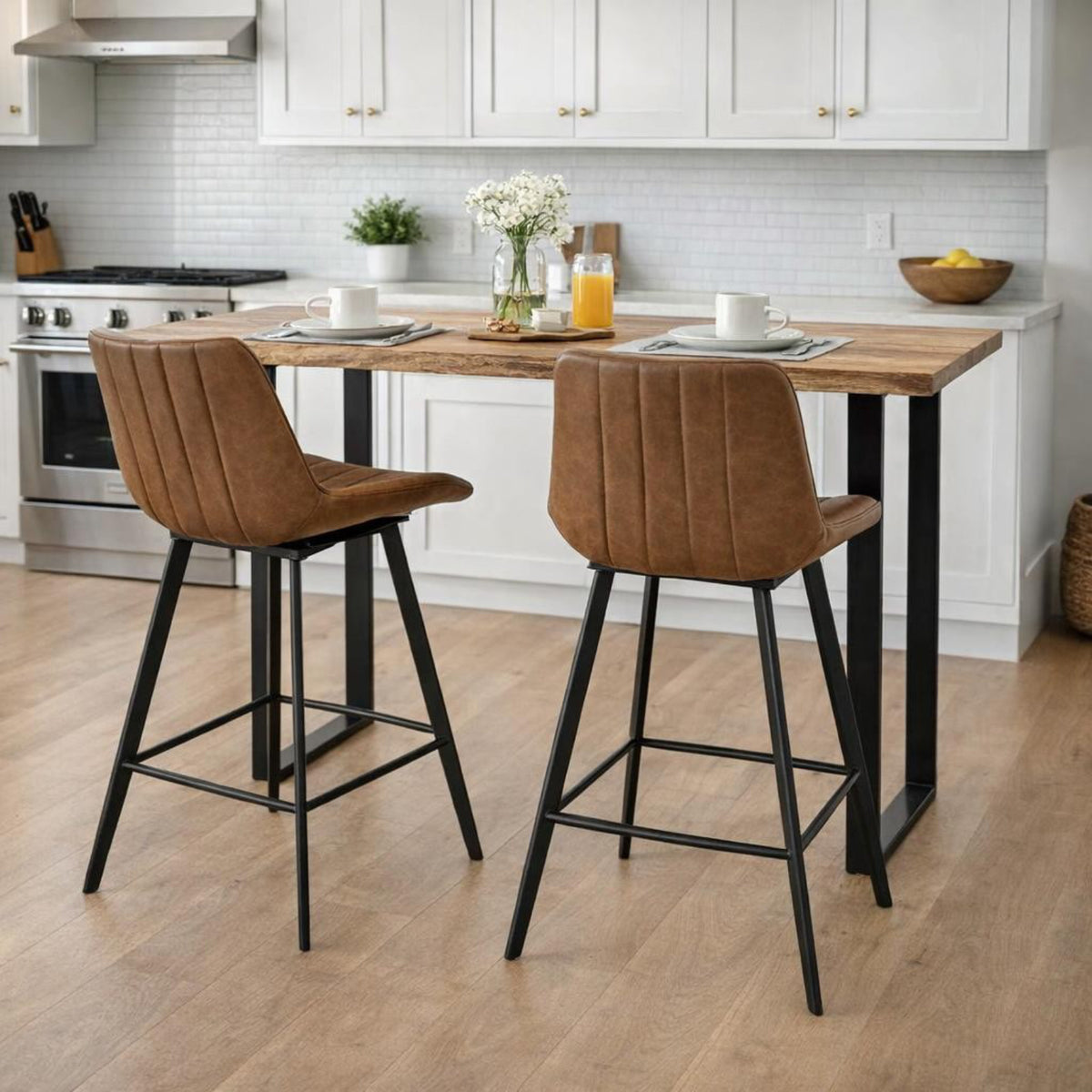 Malmo Tan Swivel Bar Stool - image 1