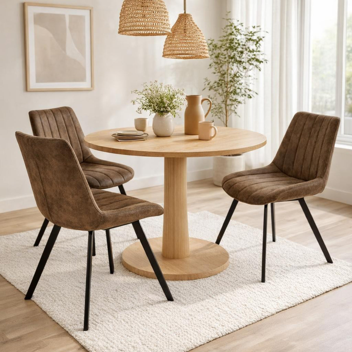 Malmo Coffee Swivel Dining Chair - image 1