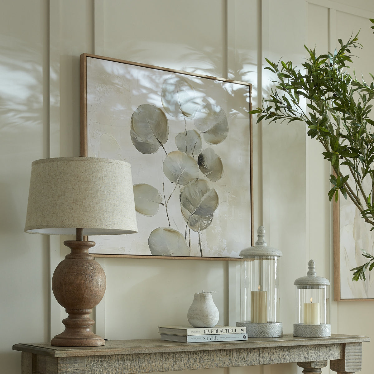 Clarion Table Lamp With Edged Linen Shade - image 1