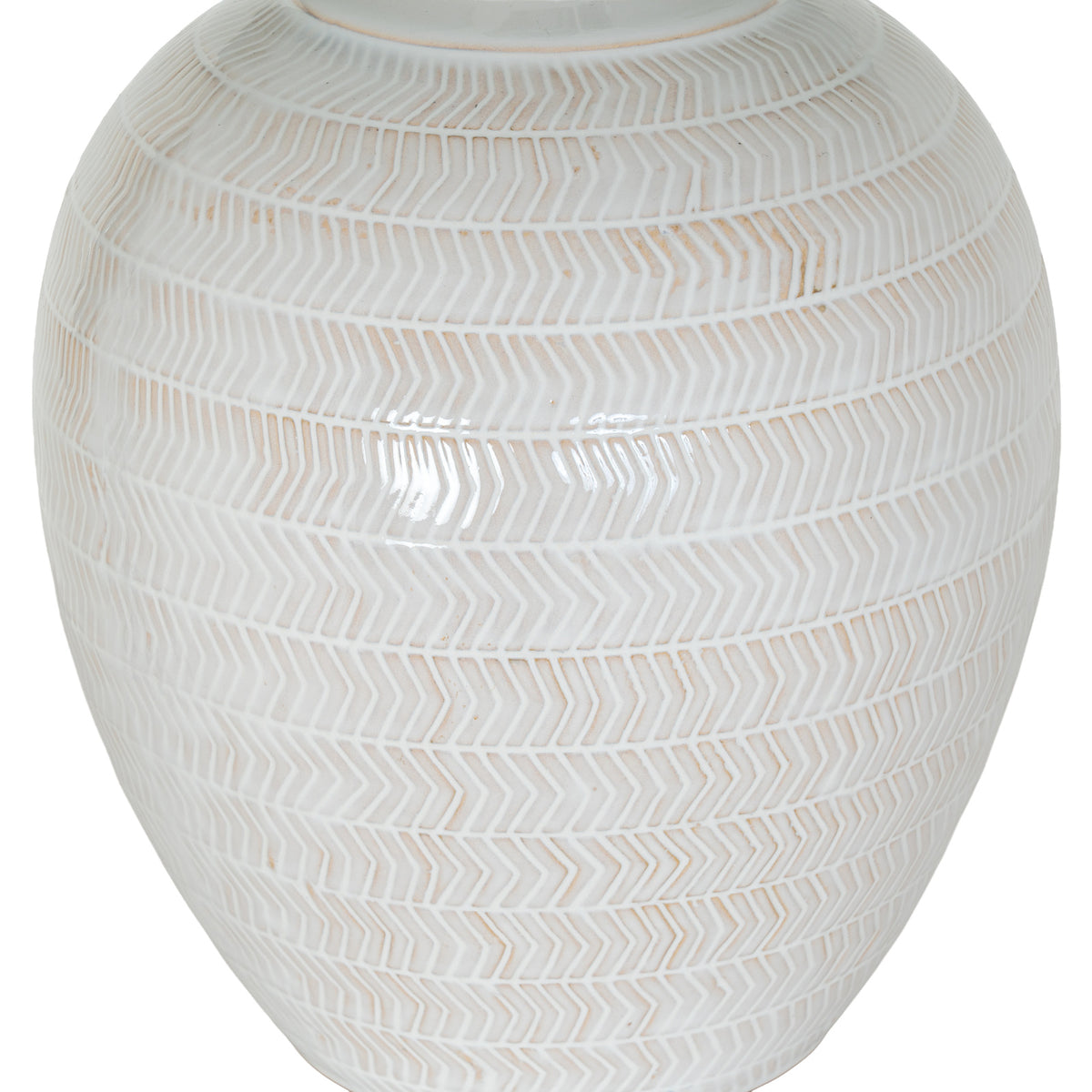 Chevronne Ceramic Table Lamp With Linen Shade - image 3