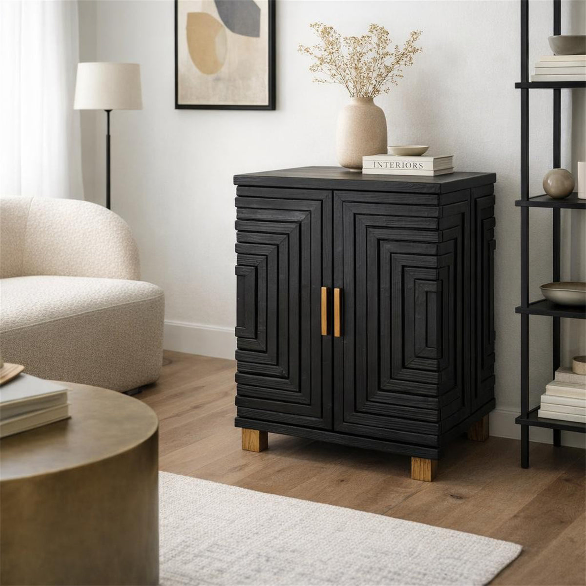Lennox Black 2 Door Side Cupboard - image 1