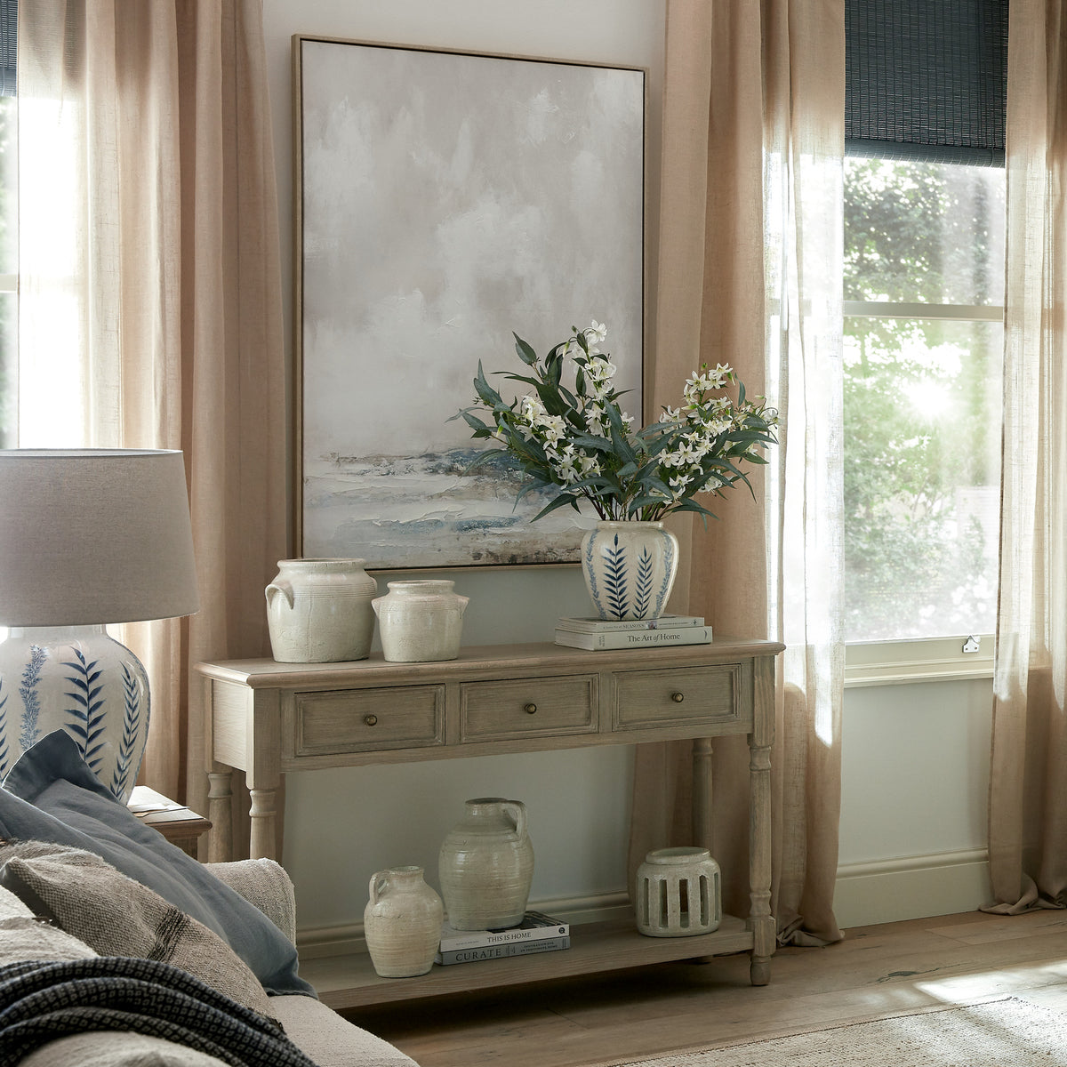 Delphine Collection 3 Drawer Console With Shelf - image 2
