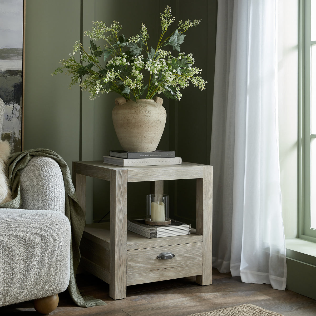 Haldon Collection 1 Drawer Side Table With Shelf - image 2