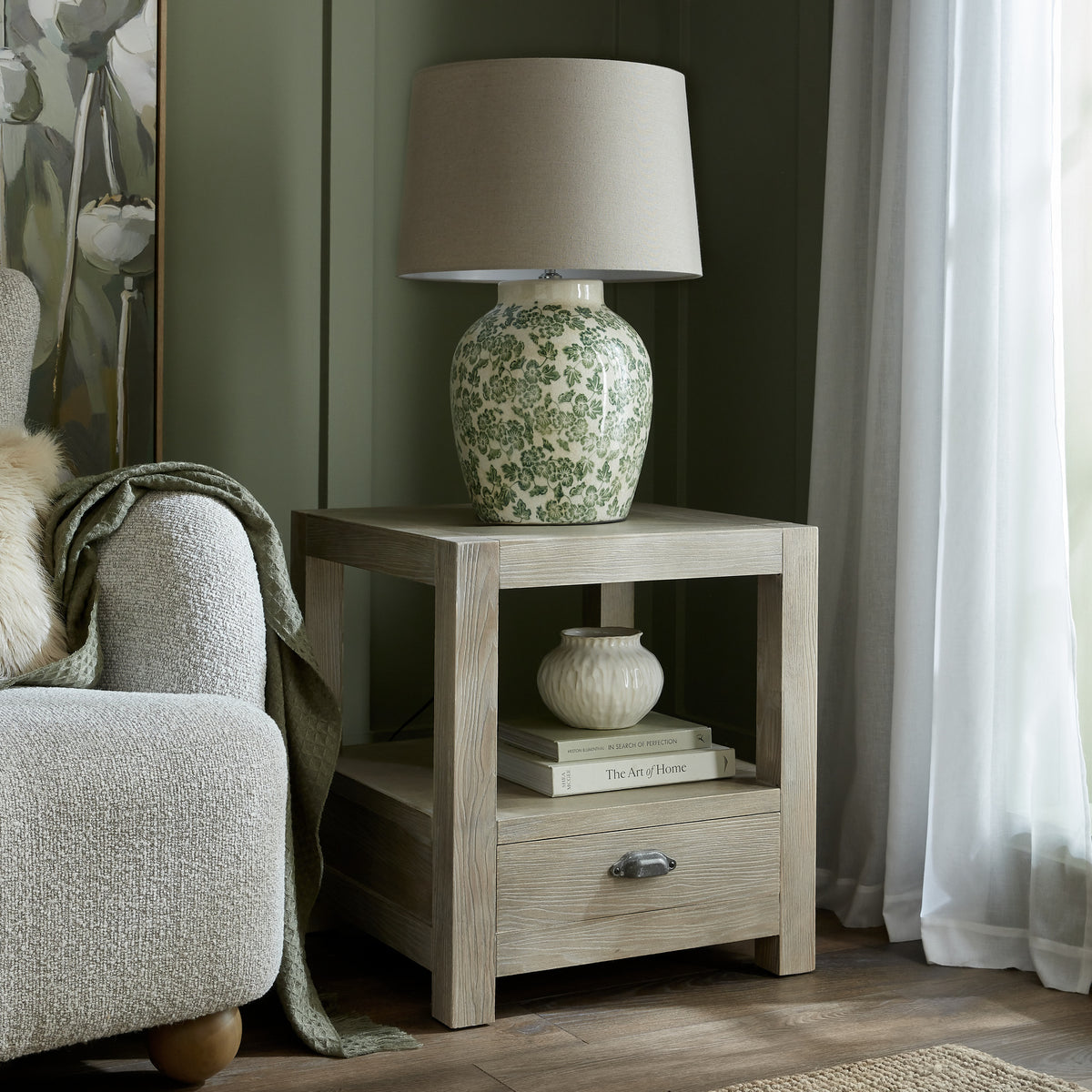 Haldon Collection 1 Drawer Side Table With Shelf - image 1