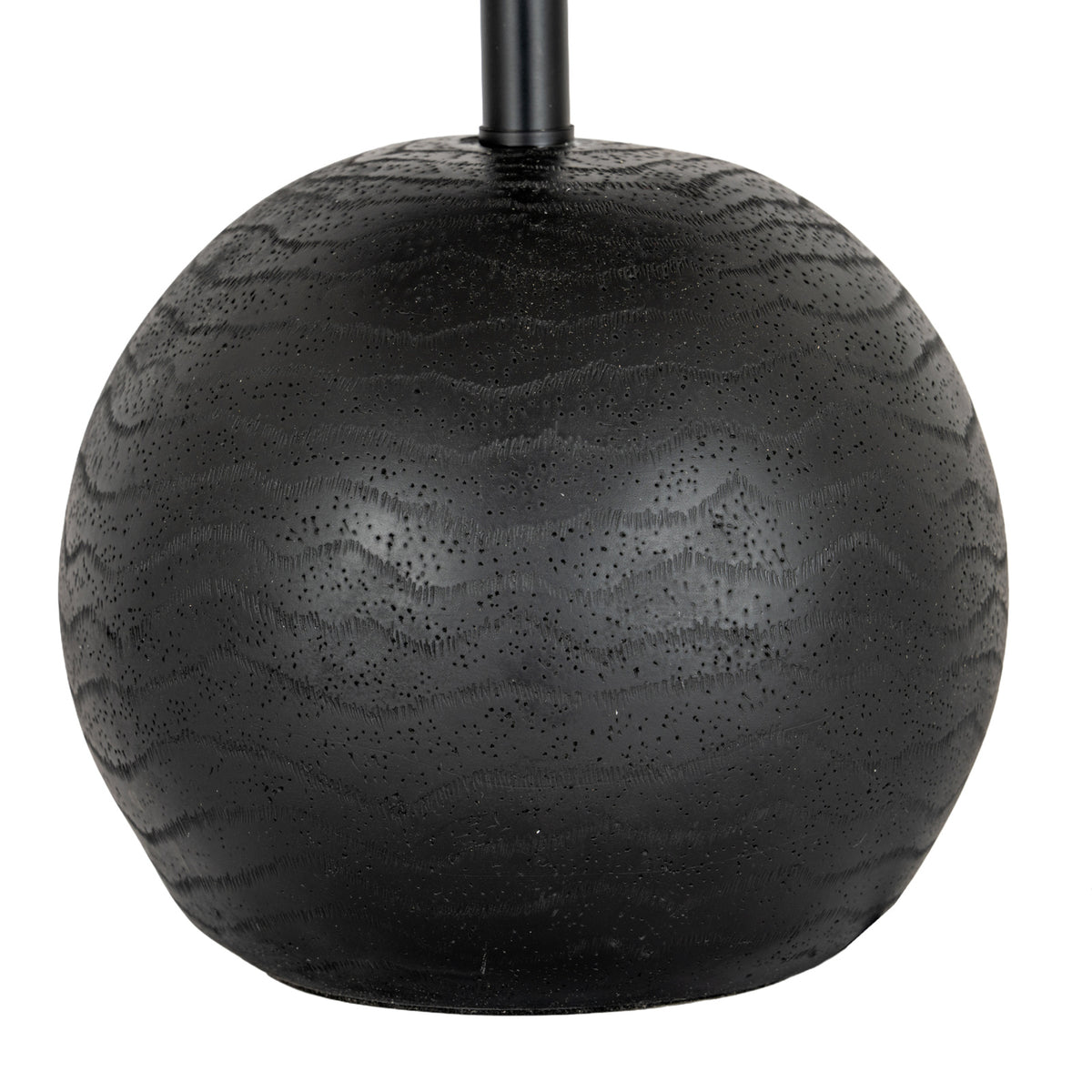 Black Cannon Table Lamp With Hessian Shade - image 3