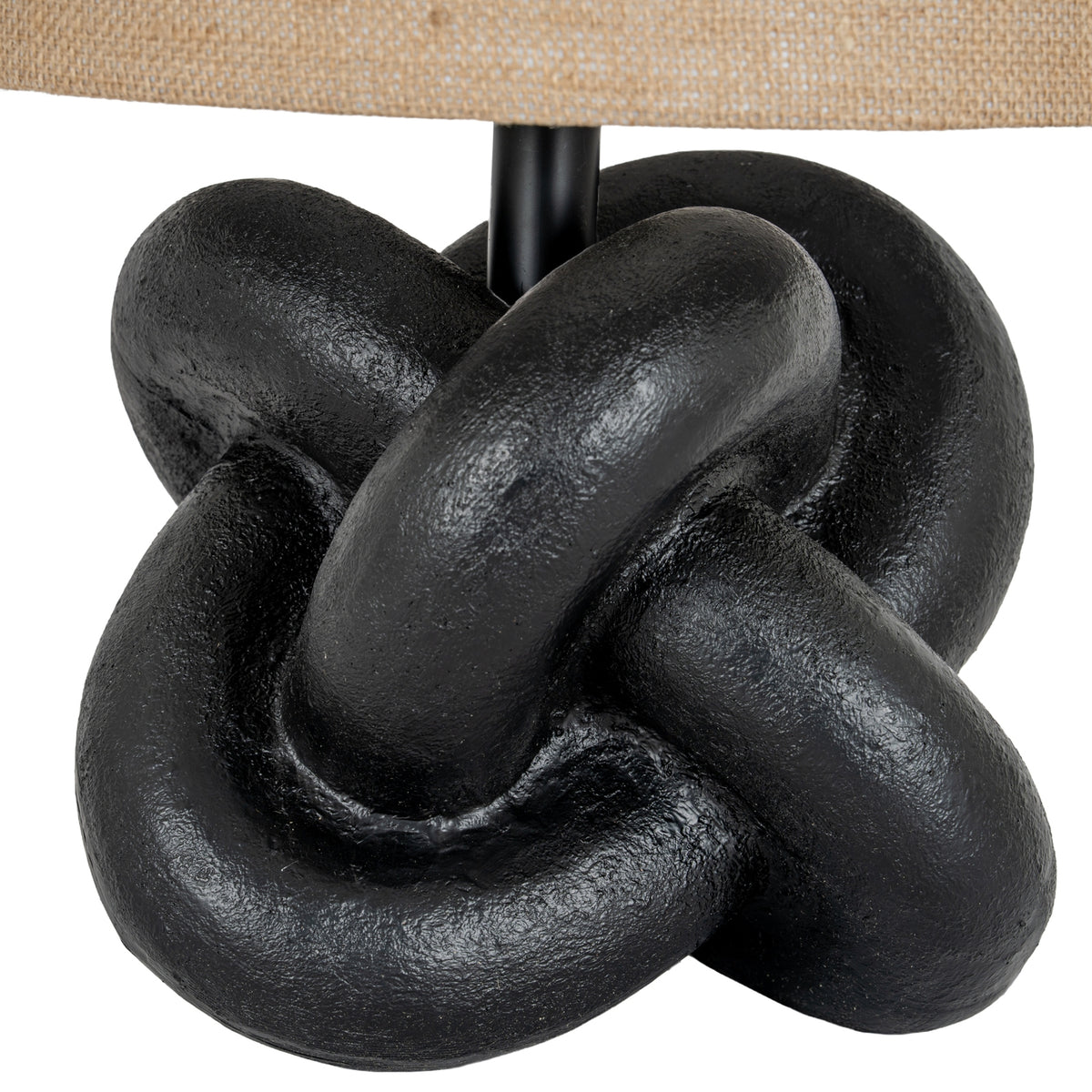Black Knot Table Lamp With Hessian Shade - image 4